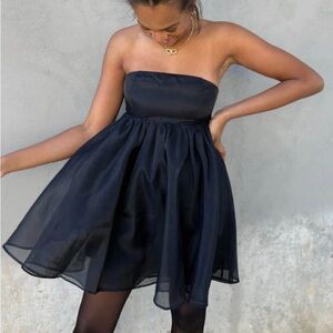 Black mini babydoll dress size M LIKE NEW